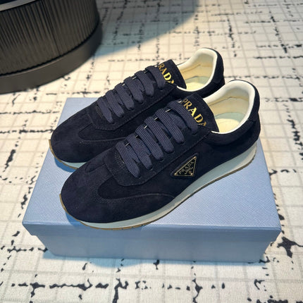PRA TRIANGLE LOGO SNEAKERS DARK BLUE SUEDE