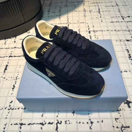 PRA TRIANGLE LOGO SNEAKERS DARK BLUE SUEDE