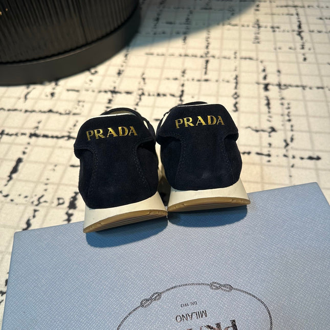PRA TRIANGLE LOGO SNEAKERS DARK BLUE SUEDE