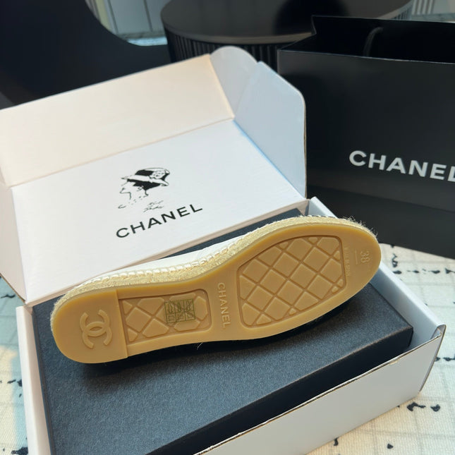 ESPADRILLES LOAFERS IN BLACK MIX WHITE LAMBSKIN