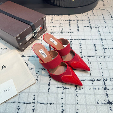 ALAIA HIGH HEEL 9 CM IN CHERRY RED CALFSKIN