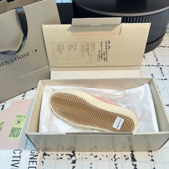 THICK-SOLED V-STAR IN PINK SUEDE WITH CREAM CALFSKIN STAR