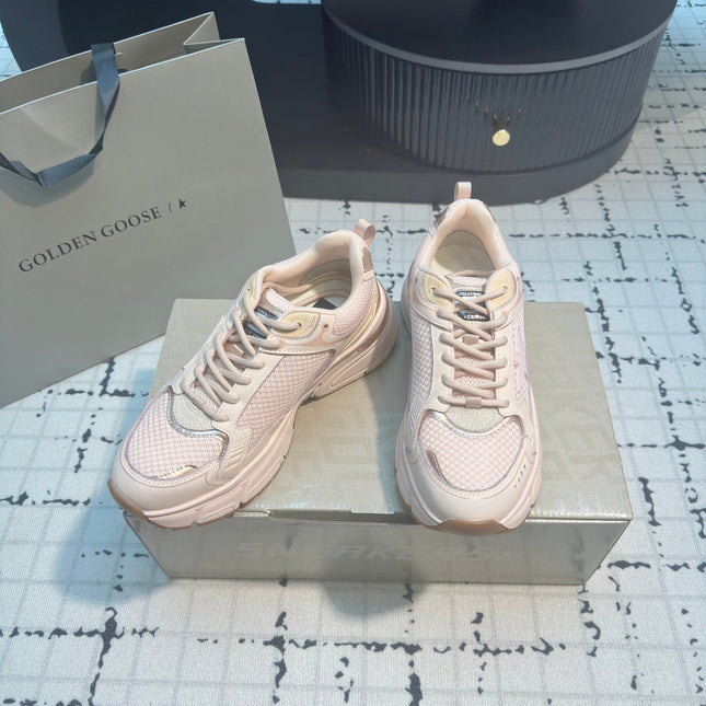 LIGHTSTAR SNEAKERS WITH PINK CALFSKIN AND MESH UPPER AND PINK STAR
