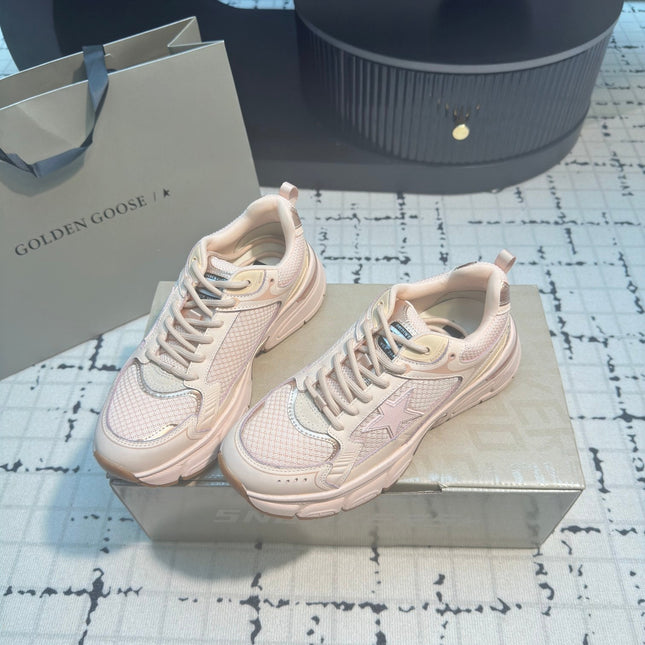 LIGHTSTAR SNEAKERS WITH PINK CALFSKIN AND MESH UPPER AND PINK STAR