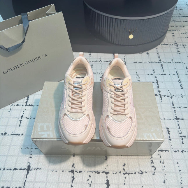 LIGHTSTAR SNEAKERS WITH PINK CALFSKIN AND MESH UPPER AND PINK STAR