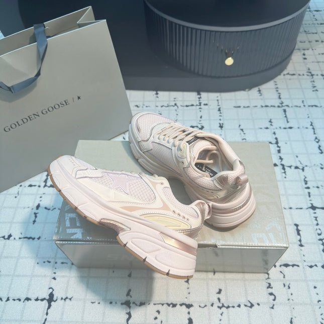 LIGHTSTAR SNEAKERS WITH PINK CALFSKIN AND MESH UPPER AND PINK STAR