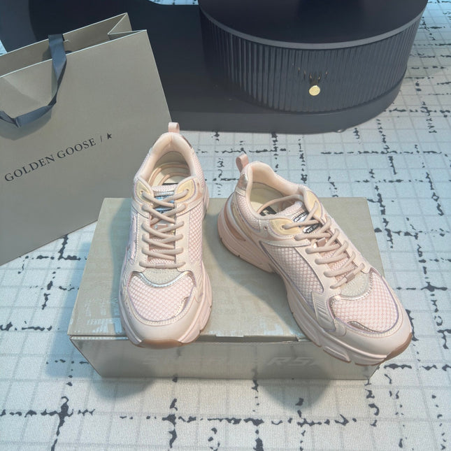LIGHTSTAR SNEAKERS WITH PINK CALFSKIN AND MESH UPPER AND PINK STAR