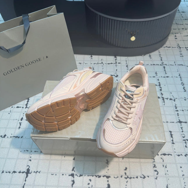LIGHTSTAR SNEAKERS WITH PINK CALFSKIN AND MESH UPPER AND PINK STAR