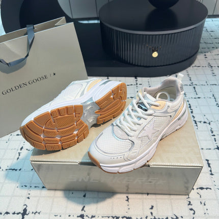 LIGHTSTAR SNEAKERS WITH WHITE CALFSKIN AND MESH UPPER AND WHITE STAR