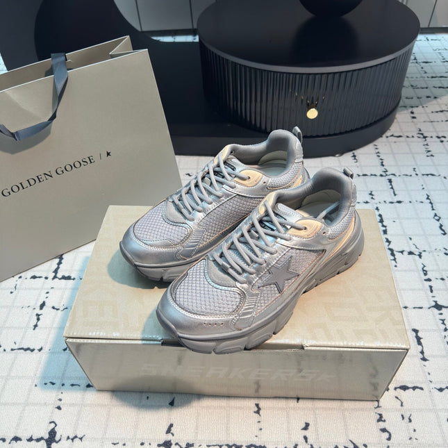 LIGHTSTAR WITH GREY CALFSKIN AND MESH UPPER AND GREY STAR