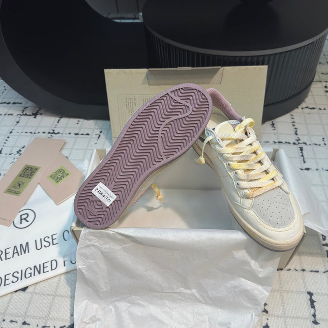 BALL STAR SNEAKERS WHITE CALFSKIN WITH HURRICANE PURPLE STAR