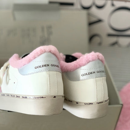 HI STAR SNEAKERS WHITE CALFSKIN WITH PINK WOOL STAR
