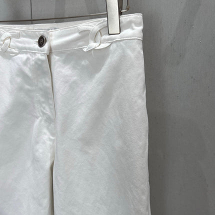 CC 25 Logo Jeans White Cotton