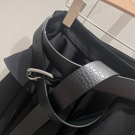 Loewe 25 Mini Skirt with Belt Black Polyester Fiber 215388