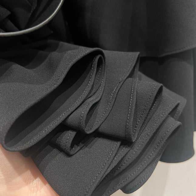 Loewe 25 Mini Skirt with Belt Black Polyester Fiber 215388