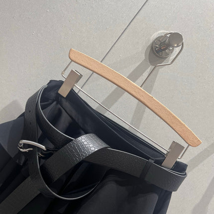 Loewe 25 Mini Skirt with Belt Black Polyester Fiber 215388
