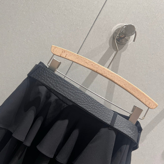 Loewe 25 Mini Skirt with Belt Black Polyester Fiber 215388