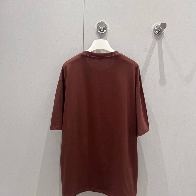 Loewe 25 Round Neck Short-sleeved T-shirt Brown Polyester Fiber 218147