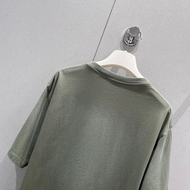 Loewe 25 Embroidered Short-sleeved T-shirt Green Acrylic Wool 220865