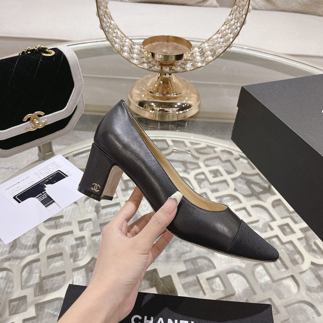 cc pump 6.5 black lambskin