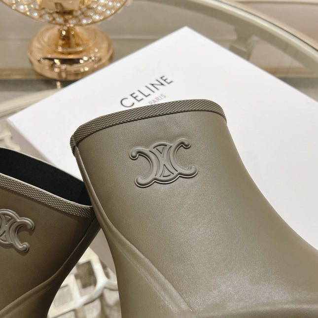 MID RAIN BOOTS IN WOOD BROWN NATURAL RUBBER