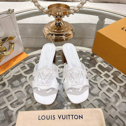ISOLA HIGH 55 MM MULE IN WHITE CALFSKIN