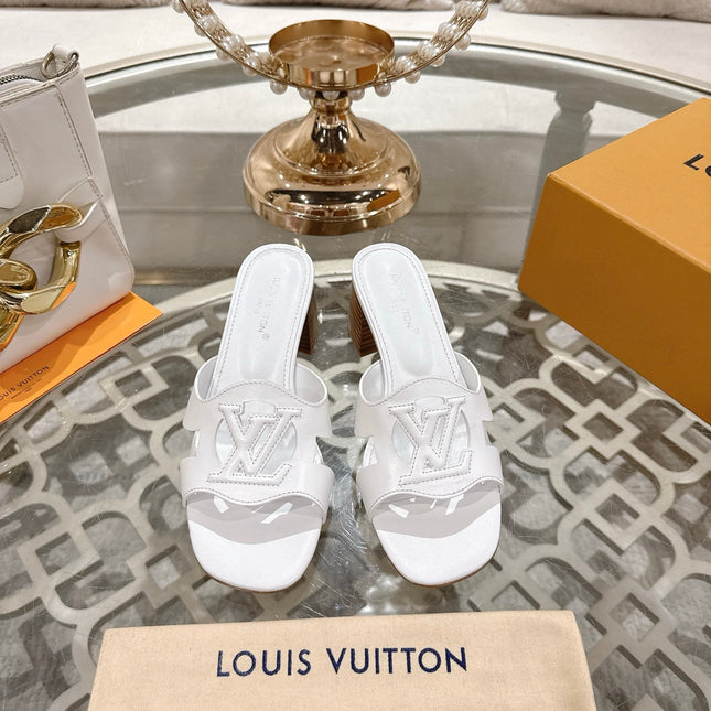 ISOLA HIGH 55 MM MULE IN WHITE CALFSKIN