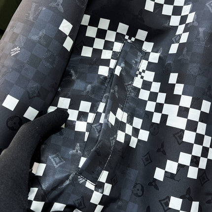 LV HOODED JACKET BLACK AND WHITE DAMIER 239118