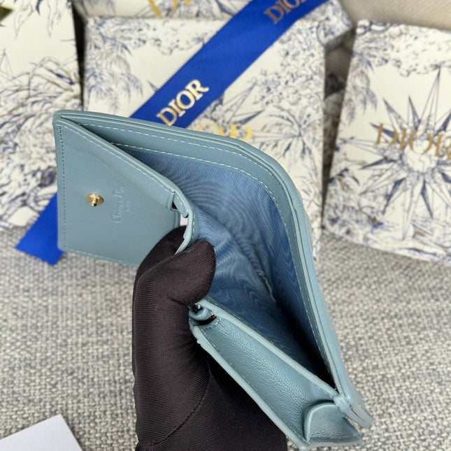 MINI LADY GARDENIA WALLET 11 IN SLATE GREY QUILTED CALFSKIN