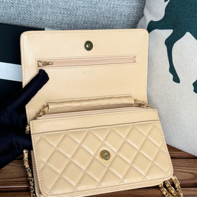 CC WOC ENTRUPY 19 BAG IN DARK CREAM CALFSKIN