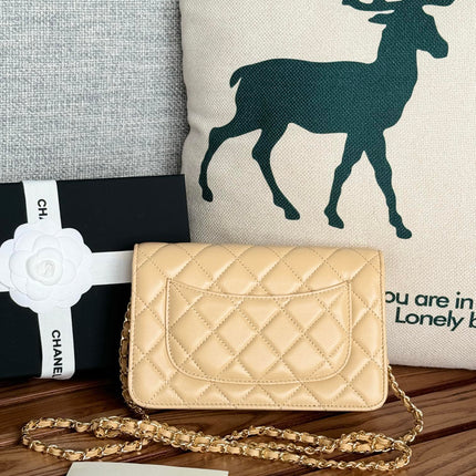 CC WOC ENTRUPY 19 BAG IN DARK CREAM CALFSKIN