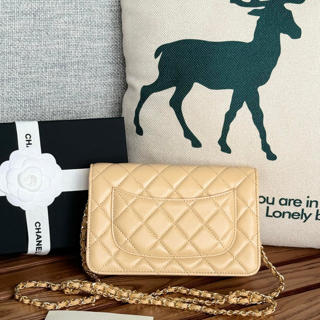 CC WOC ENTRUPY 19 BAG IN DARK CREAM CALFSKIN