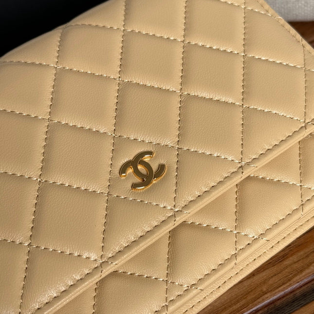 CC WOC ENTRUPY 19 BAG IN DARK CREAM CALFSKIN