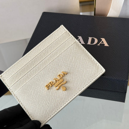 PRA 10 CARD HOLDER IN WHITE CALFSKIN