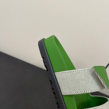 CHYPRE SANDAL GREEN MIX CREAM CALFSKIN
