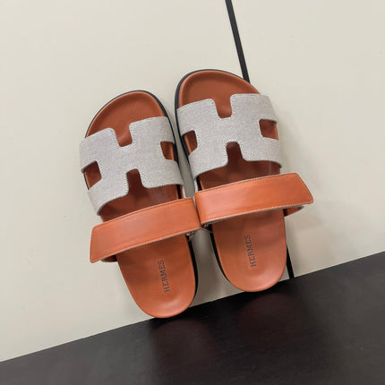 CHYPRE SANDAL ORANGE MIX CREAM CALFSKIN