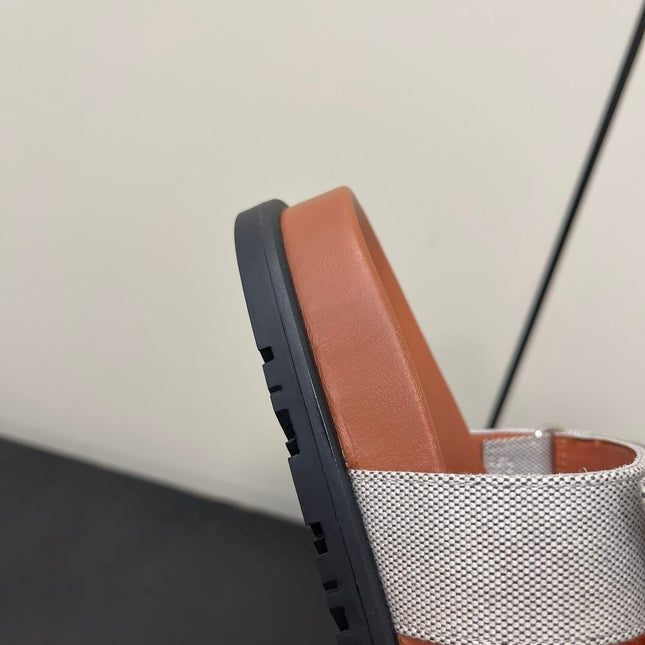 CHYPRE SANDAL ORANGE MIX CREAM CALFSKIN