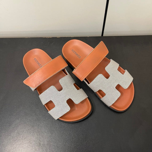 CHYPRE SANDAL ORANGE MIX CREAM CALFSKIN