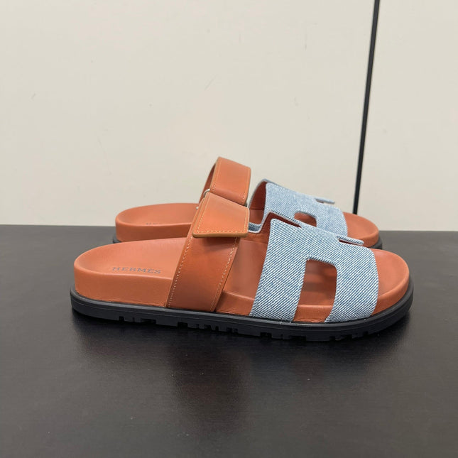 CHYPRE SANDAL ORANGE MIX SKY CALFSKIN