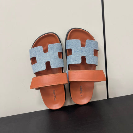 CHYPRE SANDAL ORANGE MIX SKY CALFSKIN