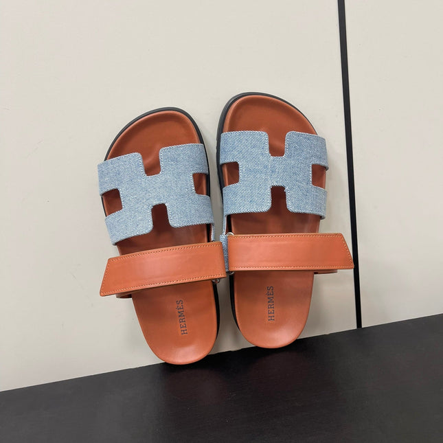 CHYPRE SANDAL ORANGE MIX SKY CALFSKIN