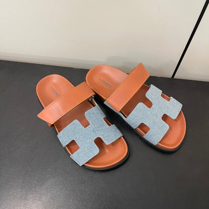 CHYPRE SANDAL ORANGE MIX SKY CALFSKIN