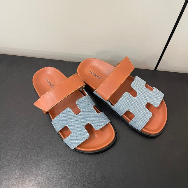 CHYPRE SANDAL ORANGE MIX SKY CALFSKIN