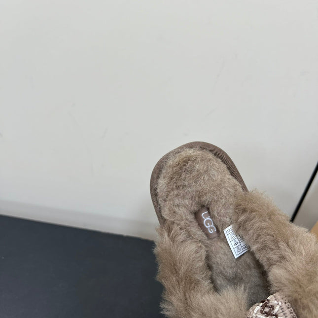 DISQUETTE ALPINE IN CEDAR BROWN SUEDE AND FLEECE