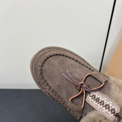 DISQUETTE ALPINE IN CEDAR BROWN SUEDE AND FLEECE