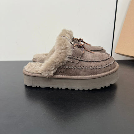 DISQUETTE ALPINE IN CEDAR BROWN SUEDE AND FLEECE