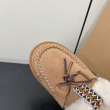 DISQUETTE ALPINE IN PEANUT BROWN SUEDE AND WHITE FLEECE