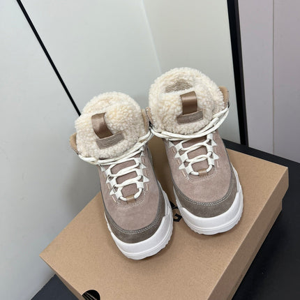 TERRETRAIL COZY LACE IN SAND BROWN SUEDE AND FLEECE