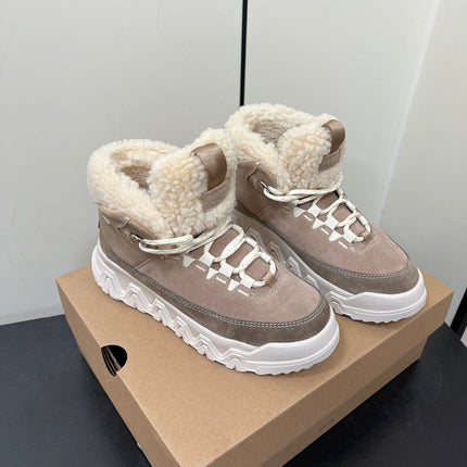 TERRETRAIL COZY LACE IN SAND BROWN SUEDE AND FLEECE