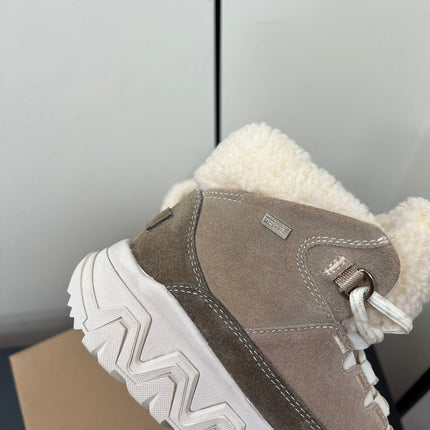 TERRETRAIL COZY LACE IN SAND BROWN SUEDE AND FLEECE